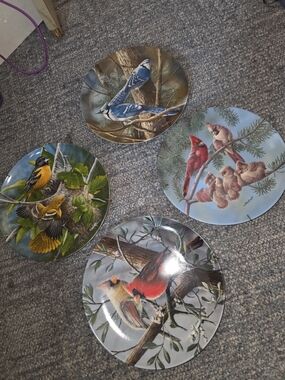 Encyclopedia Britannica Knowles Bird Collector Plates - Set of 4